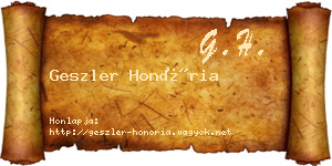 Geszler Honória névjegykártya